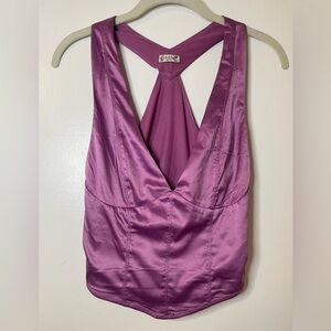 Free people Satin Halter Top in Purple